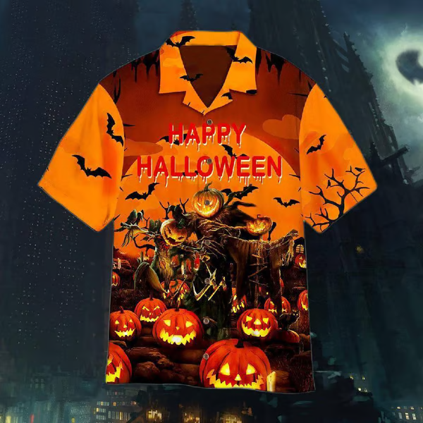 Men's Halloween Fun Horror Lapel Shirt