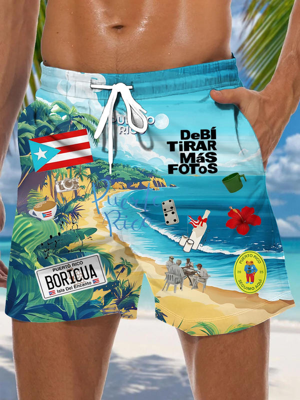 Puerto Rico Men's Print Pocket Shorts