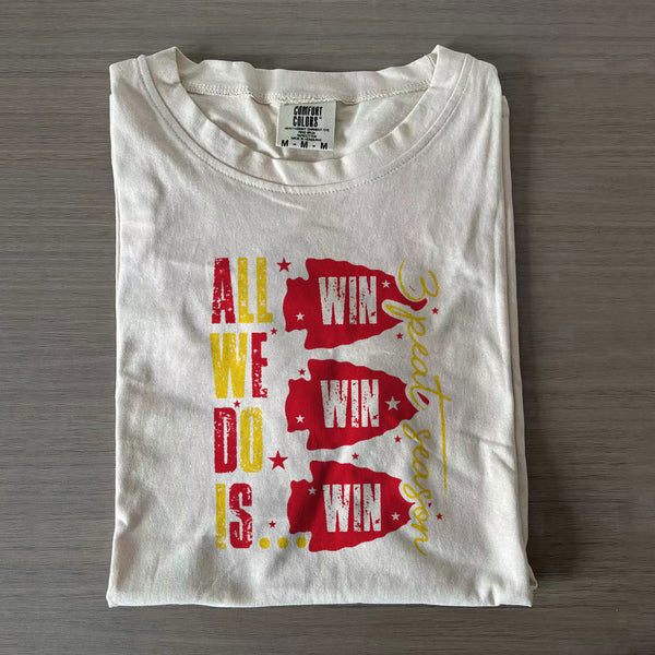 Todo lo que hacemos es ganar, ganar, ganar, camiseta de los Kansas City Chiefs