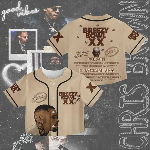 Chris Brown Tour Crop Top Jersey