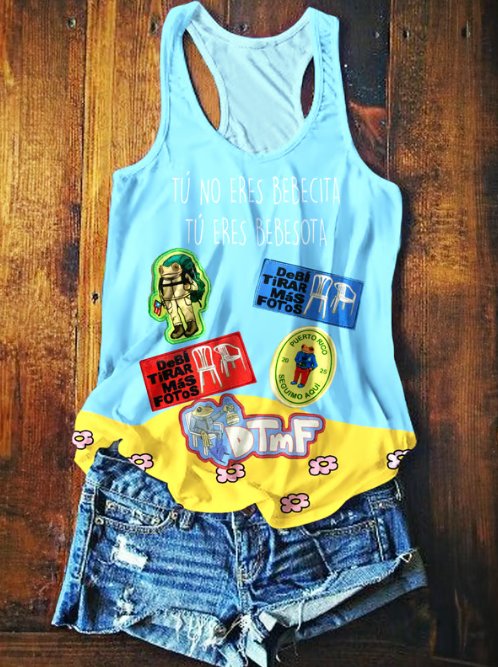 Puerto Rican Print Casual Tank Top