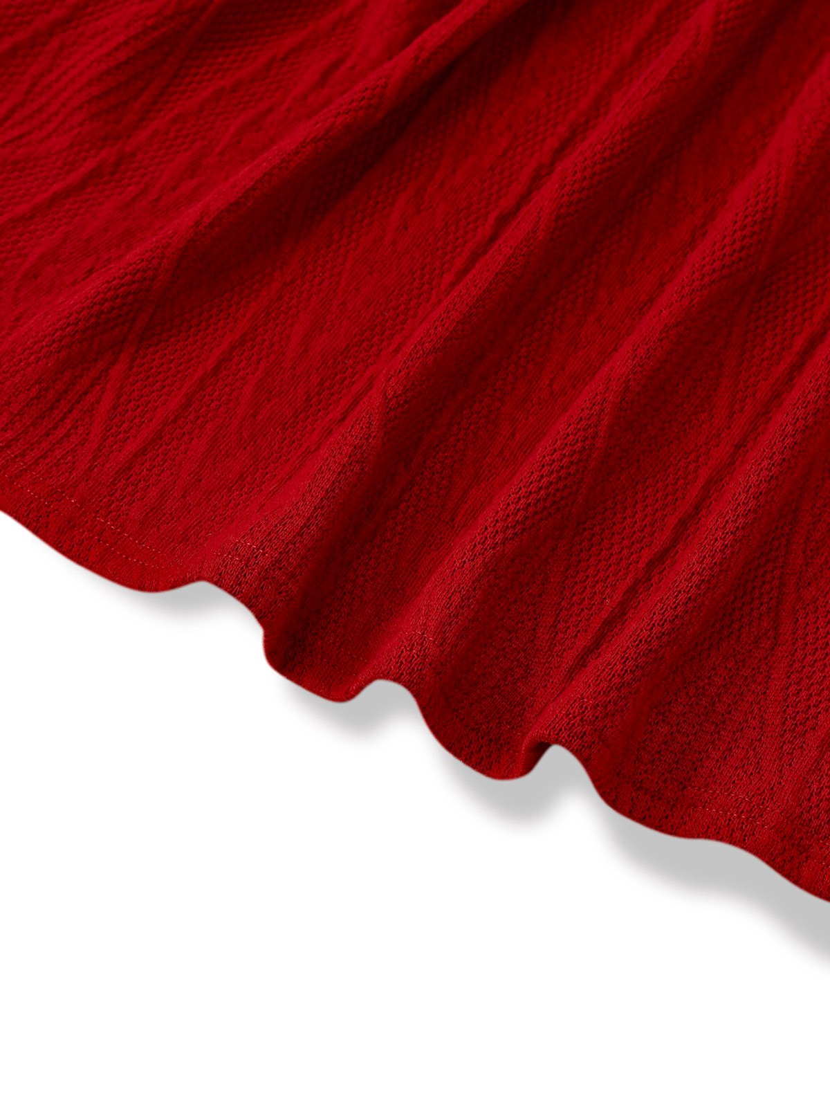 1940s Solid Knitted Big V-Neck Button Dress