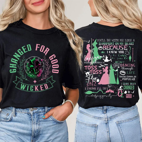 Movie Inspired Glitter Embroidered Crew Neck T-shirt