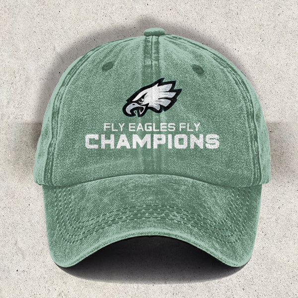 Philadelphia Football Champions Super Bowl 2025 Print Baseball Cap