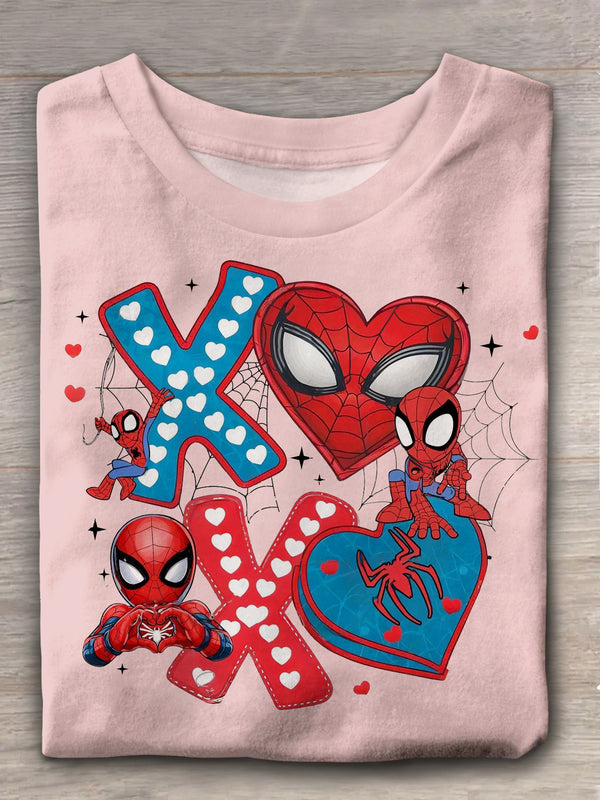 Spider Xoxo Valentines Crew Neck T-shirt