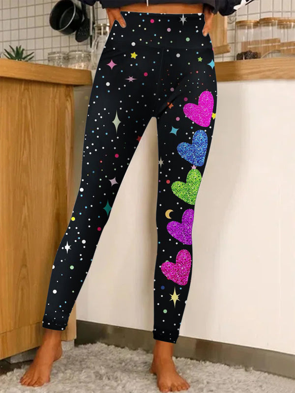 Heart Design Valentines Print Leggings