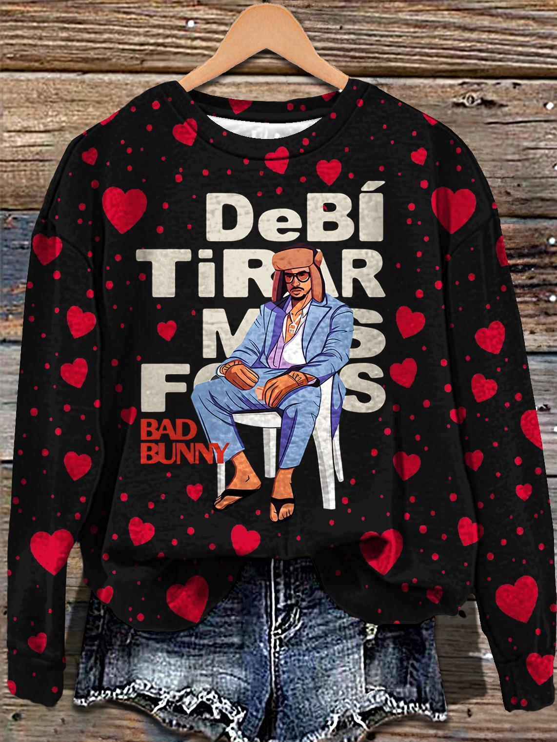 Bad Bunny 2025 New Album Valentine's Day Printed Sweatshirt