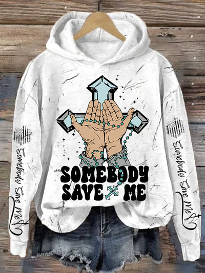 Sudadera con capucha y estampado de manga larga Badbunny de Dtmf 