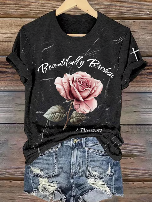 Jelly Roll Beautifully Broken Tour Print Crew Neck T-Shirt