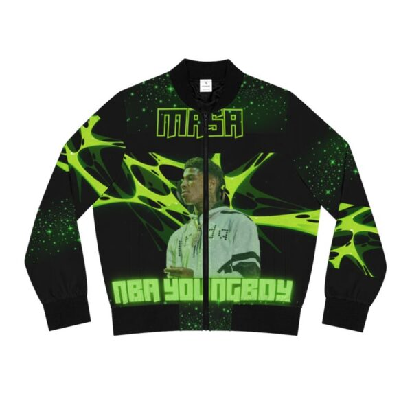 Vintage Green NBA Youngboy Bomber Jacket, Streetwear Jacket
