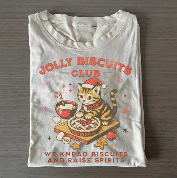Christmas Cat Baking T-shirt