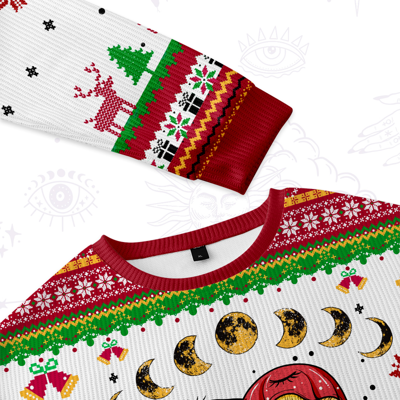 Purplehecate Magic Mushroom Ugly Christmas Sweatshirts