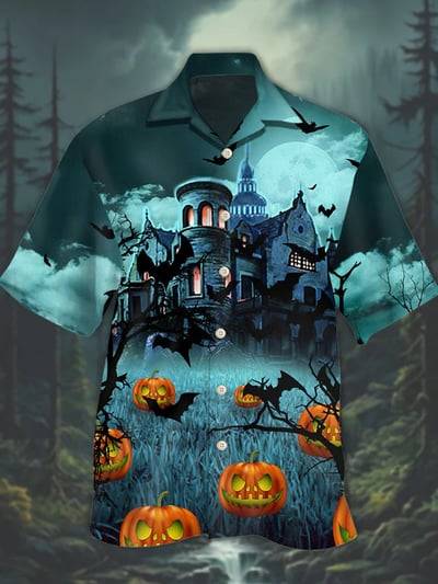 Men's Halloween Fun Horror Lapel Shirt