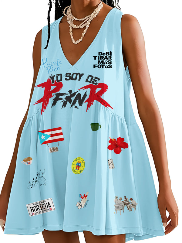 Puerto Rico Classic V-neck Sleeveless Dress