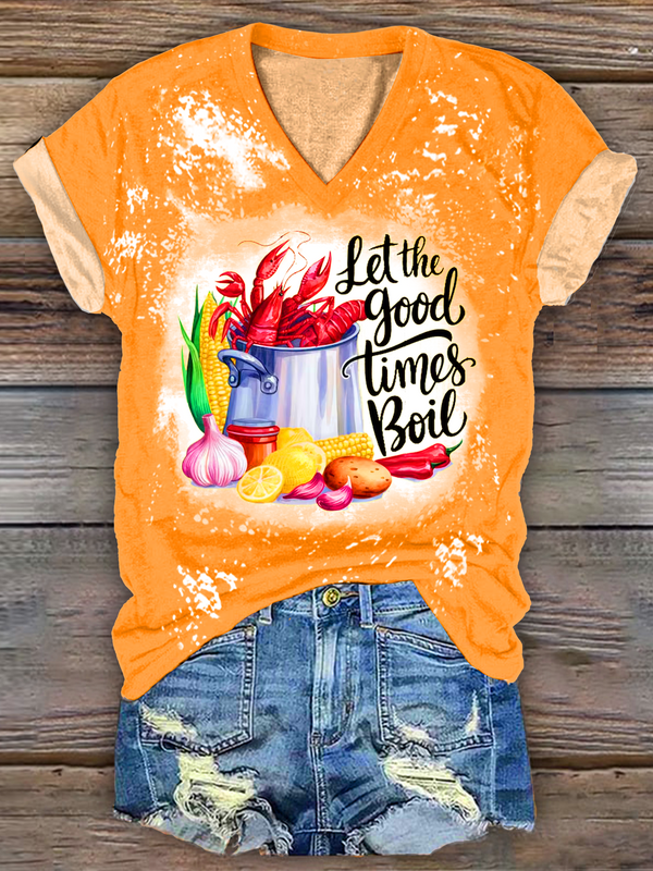 Crawfish Boil Pot V-neck T-Shirt