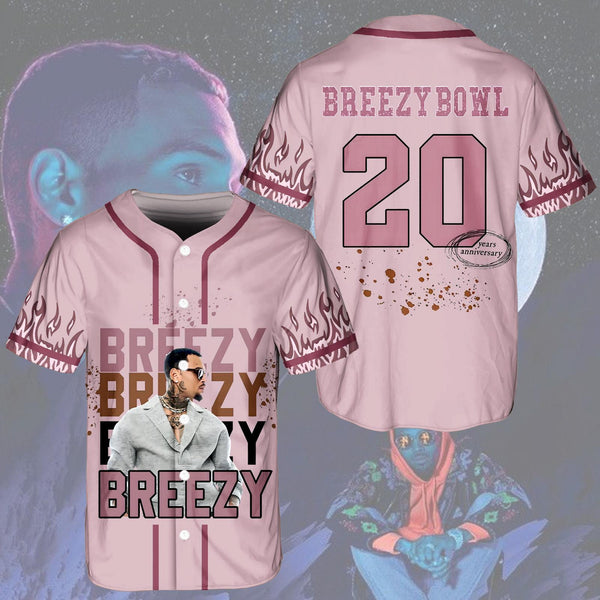 Chris Brown Breezy Bowl XX Tour Baseball Jersey