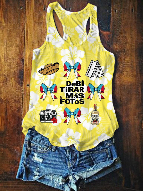 Puerto Rican Dtmf Printed Casual Tank Top
