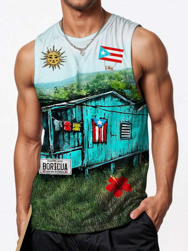 Puerto Rican Art Sports Crew Neck Vest