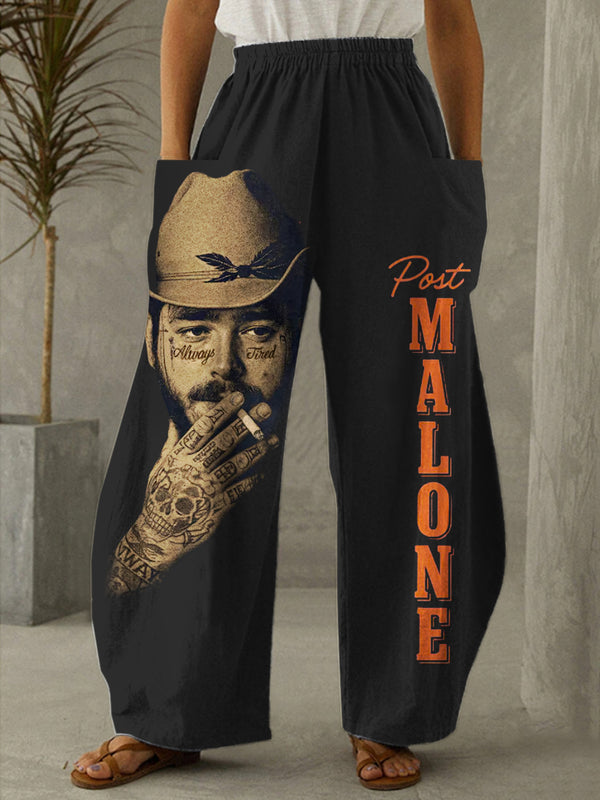 Post Malone Print Casual Pants