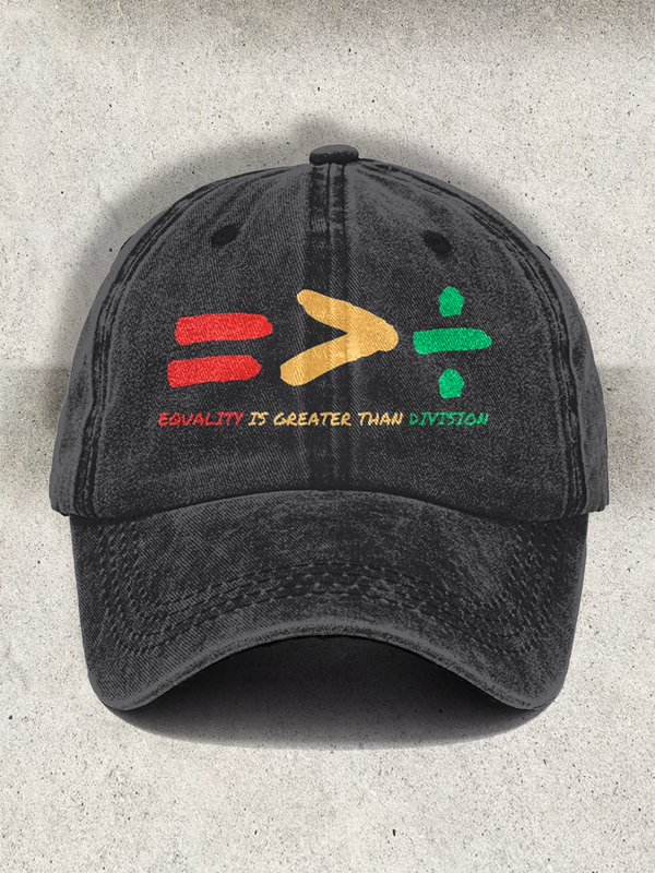 Equality Is Greater than Difference Black Moon Print Baseball Cap