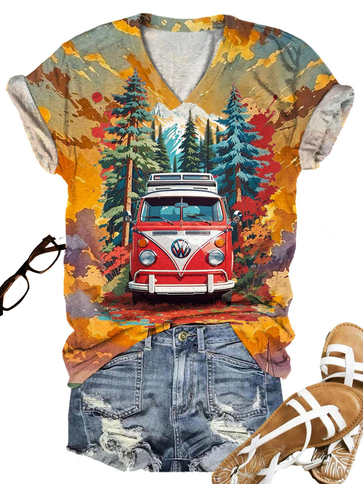 Summer Hawaii Beach Travel Leisure Vacation Printed T-shirt