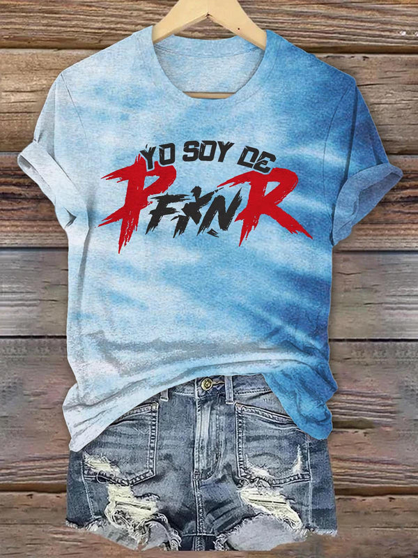 PFKNR Gradient Print Crew Neck T-shirt