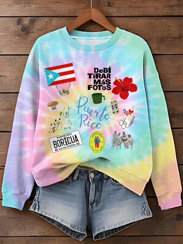 Printed Long Sleeve Casual Top