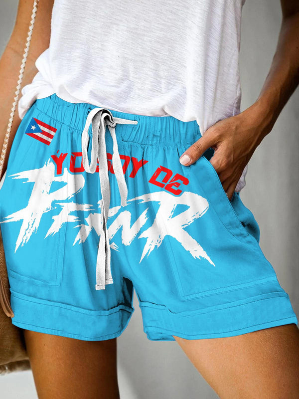 Puerto Rican Badbunny Print Casual Shorts
