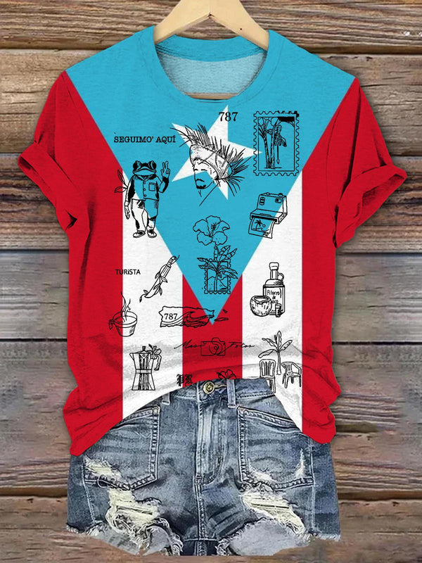 Dtmf Puerto Rico Crew Neck T-shirt