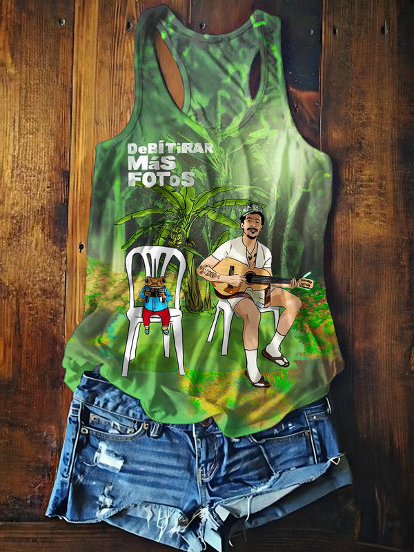 Puerto Rican Print Casual Tank Top