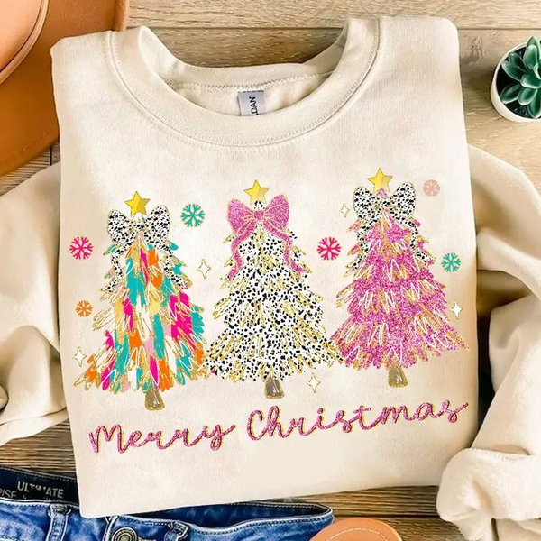 Girly Christmas Tree Retro sweatshirt