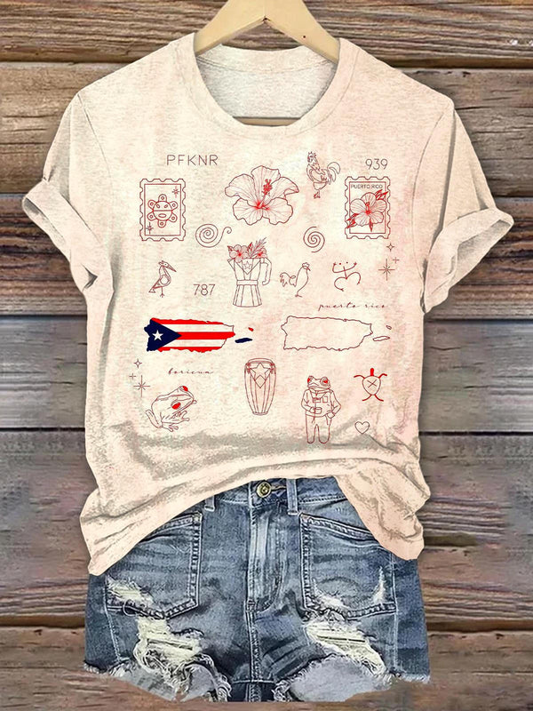Puerto Rican Halloween Crew Neck T-shirt