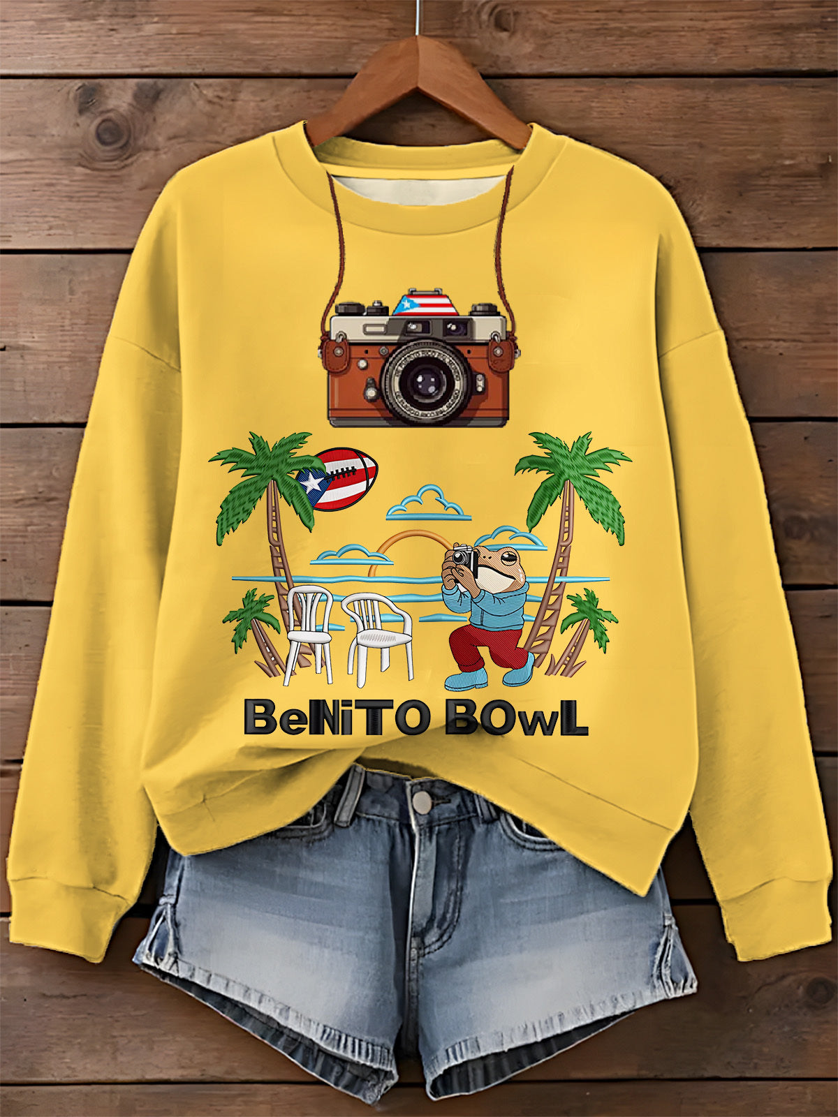 Fun Benito Bowl Printed Long Sleeve Casual Top