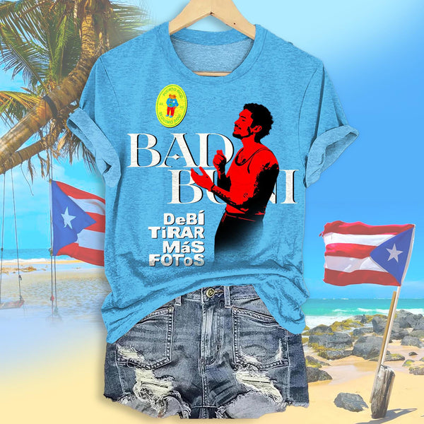 Puerto Rican Print Crew Neck T-shirt