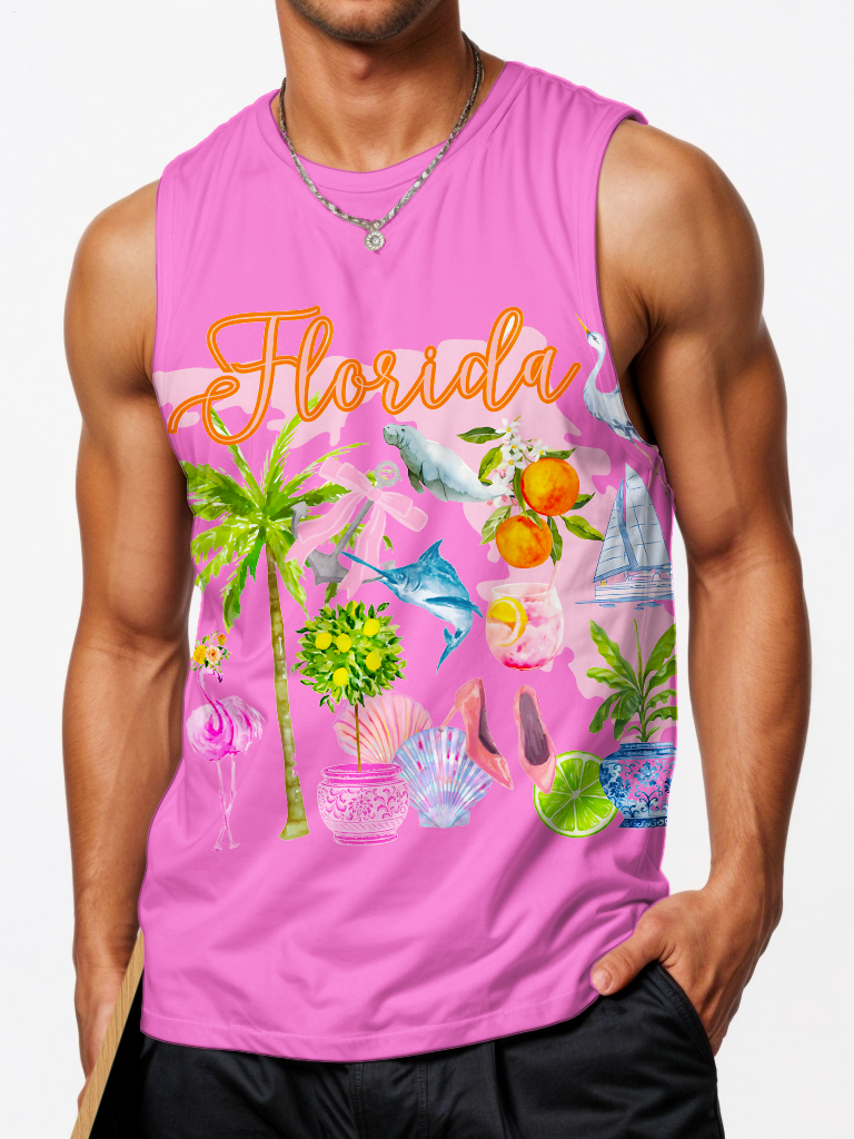 Florida Symbols Set Sports Crew Neck Vest