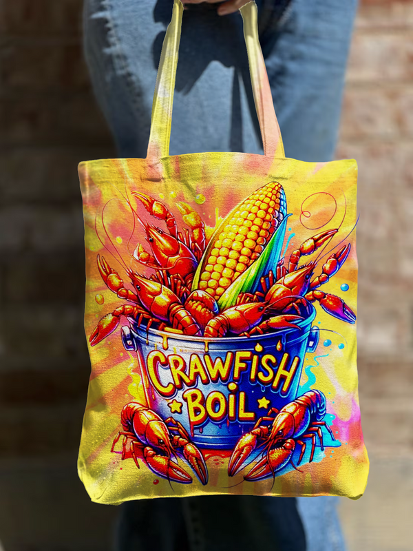 Crawfish Boil Shoulder Zipper Canvas Bag