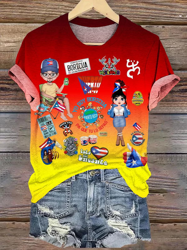 Puerto Rico Halloween Crew Neck T-shirt