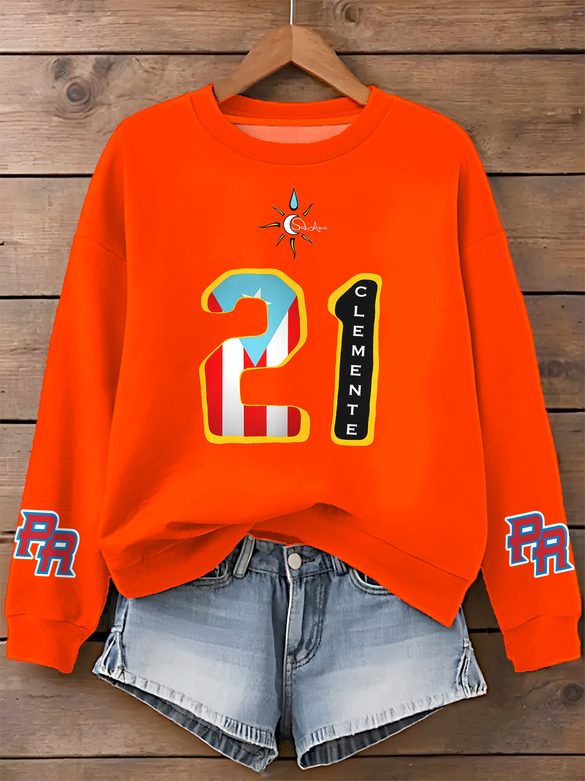Roberto Clemente Printed Long Sleeve Casual Top