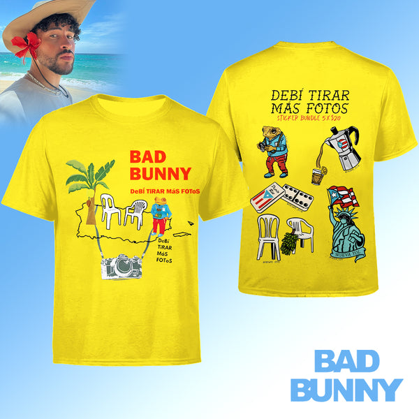 BadBunny Cartoon Print Crew Neck T-shirt