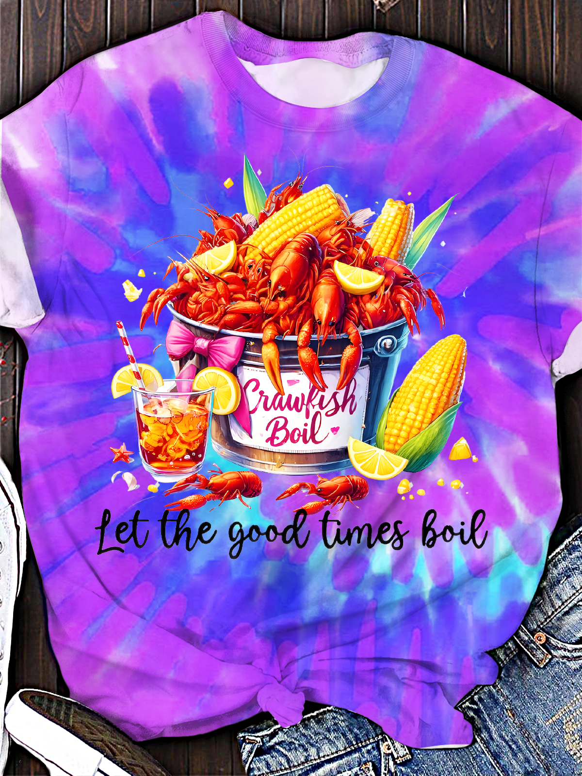 Crawfish Let The Good Times Boil Crew Neck T-shirt
