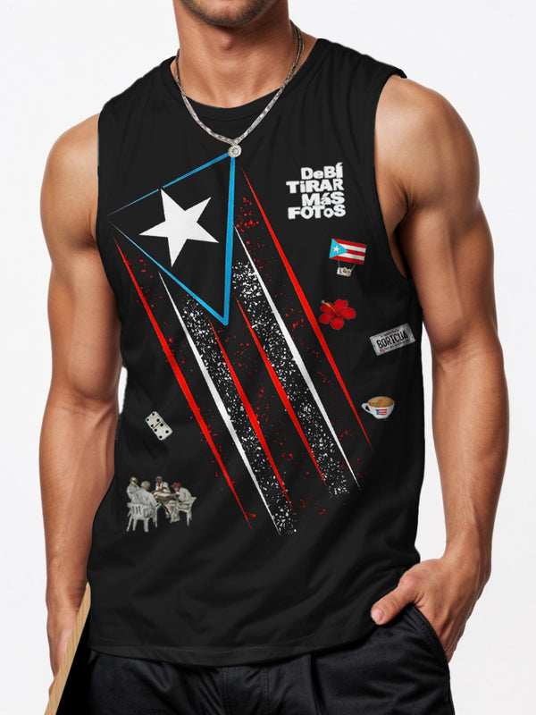 Flag of Puerto Rico Sports Crew Neck Vest