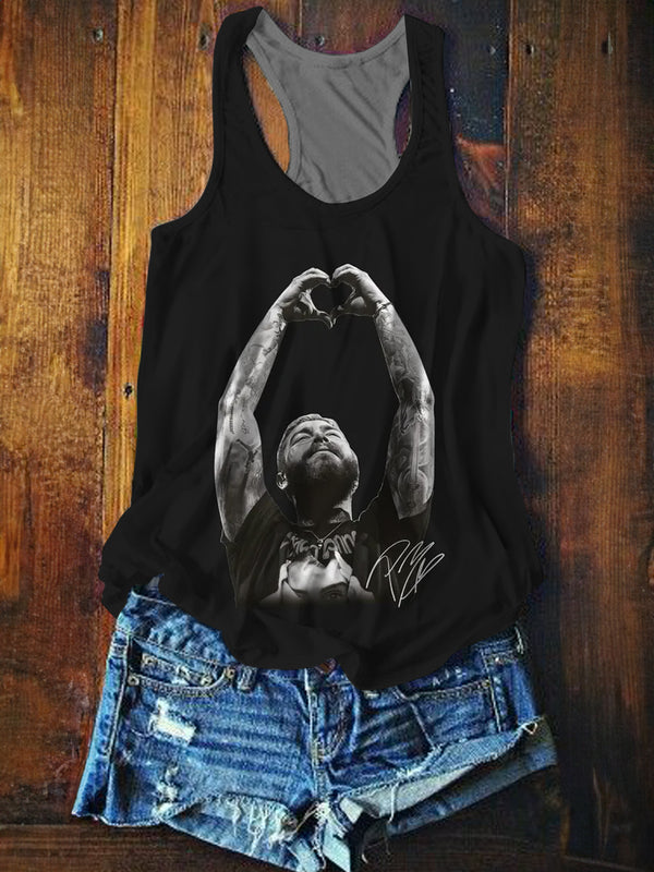 Post Malone Rap Music Printed Casual Tank Top