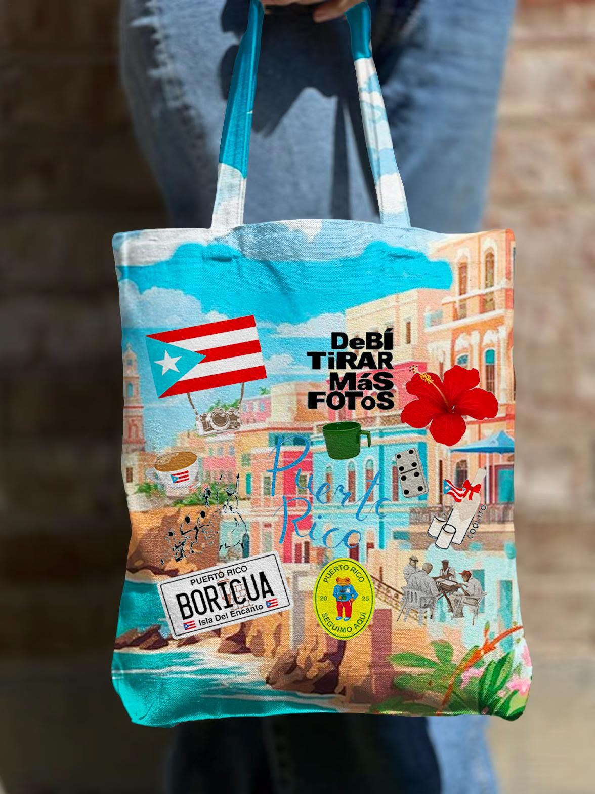 Puerto Rico Shoulder Zipper Canvas Bag（Best Seller）