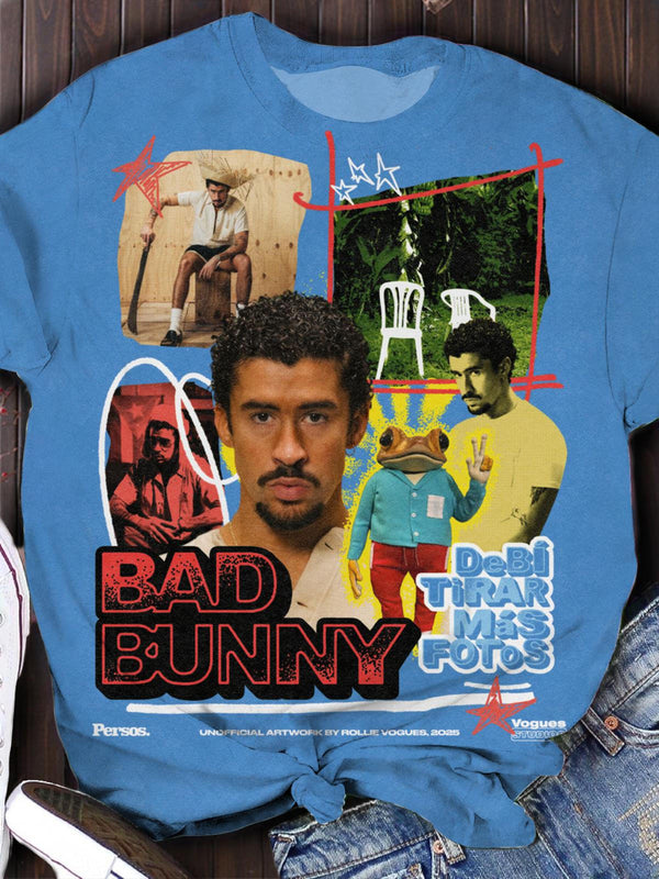 Badbunny Dtmf Printed Crew Neck T-shirt