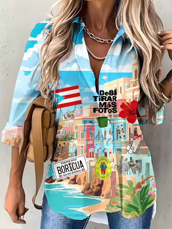 Women's Puerto Rico Graphic Casual Shirt