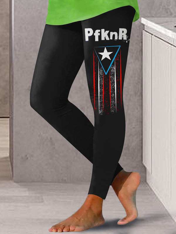 Leggings con estampado del orgullo puertorriqueño de PFKNR