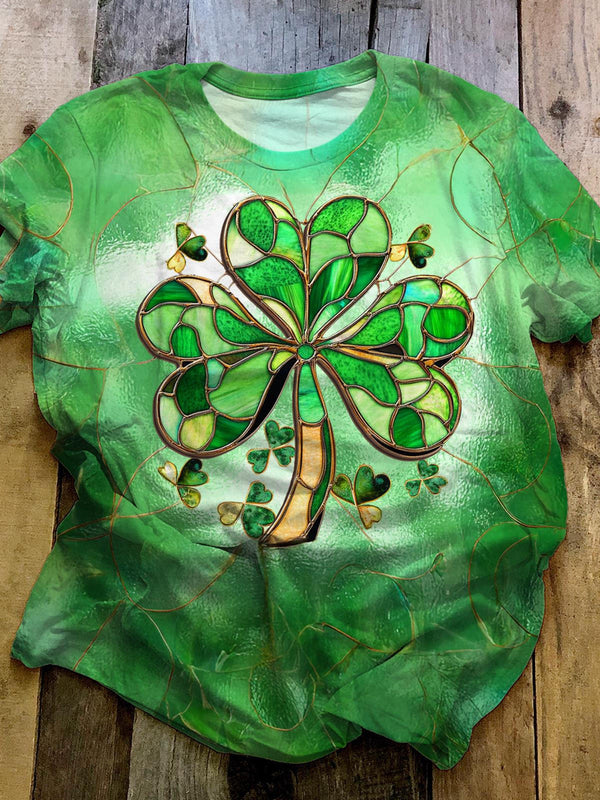 St. Patrick's Day Shamrock Crew Neck T-shirt