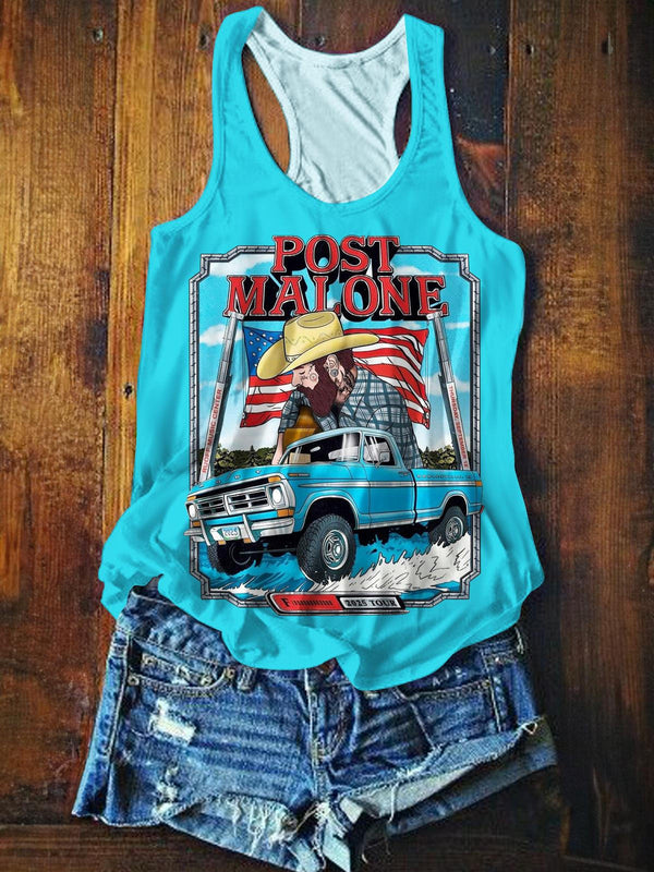 Post Malone Jelly Roll Printed Casual Tank Top