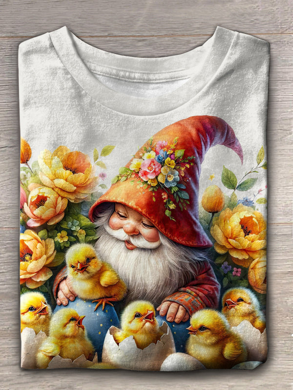 Easter Gnome Chicks Crew Neck T-shirt