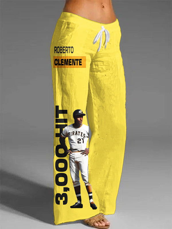Women's Puerto Rican Baseball Print Casual Pants